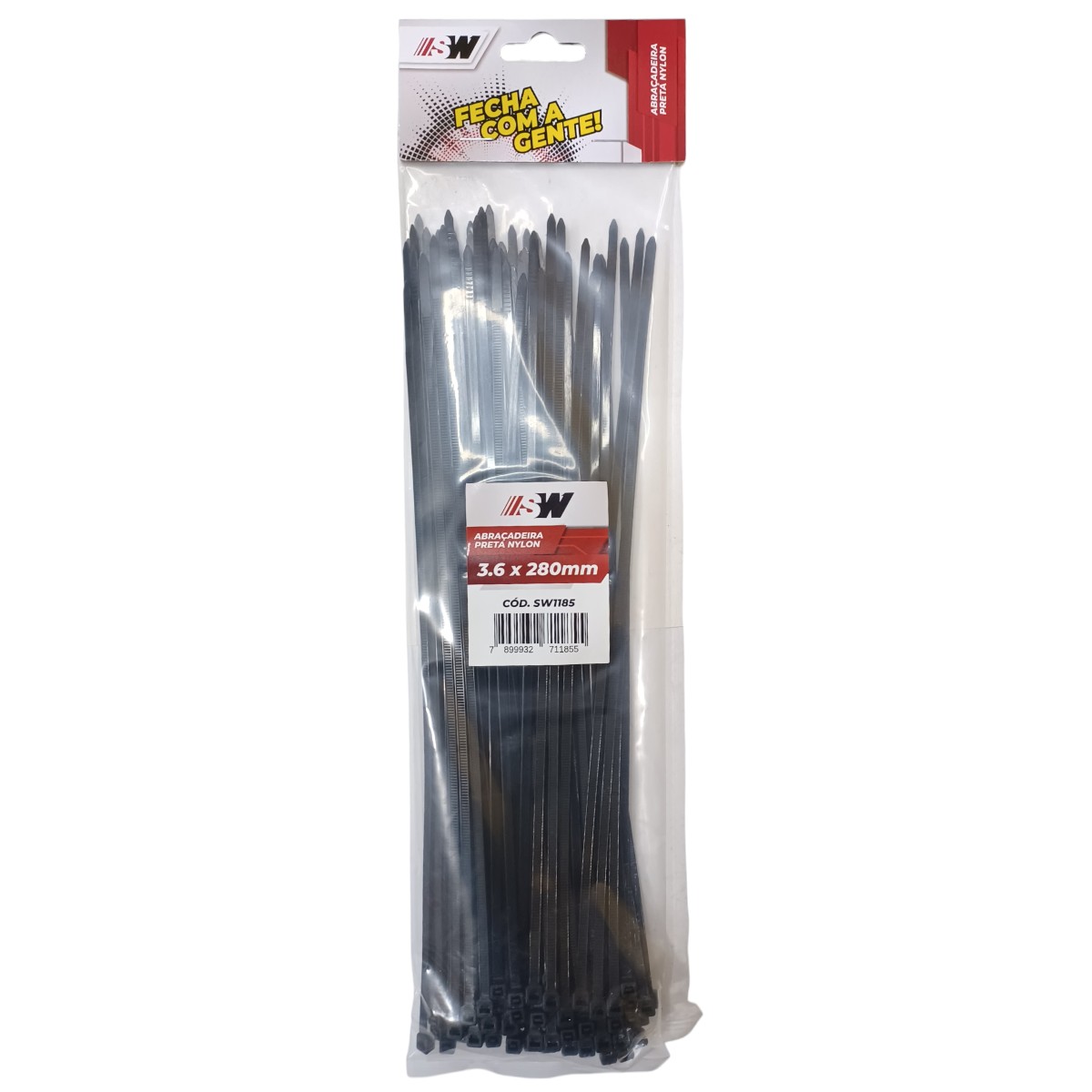 Abraçadeira Nylon 280MM X 3.6MM (100  Unidades) [SW1185]