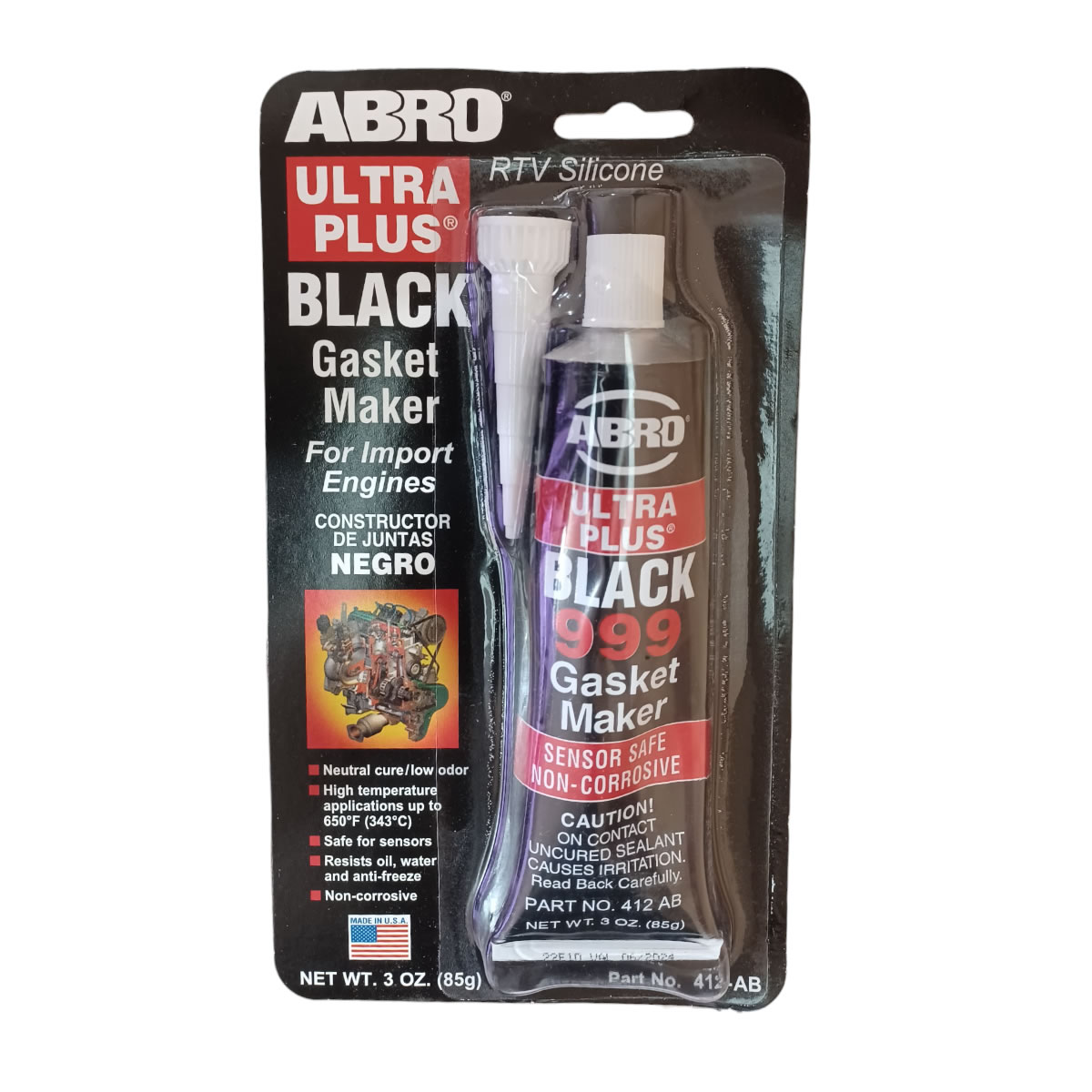 Silicone preto para juntas Abro [999-PRETO]